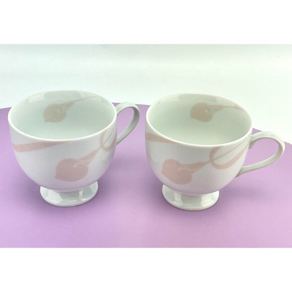 Pair of vintage 80s mugs, Mikasa Fine China LDB01 Classic Flair Peach - Picture 3 of 10